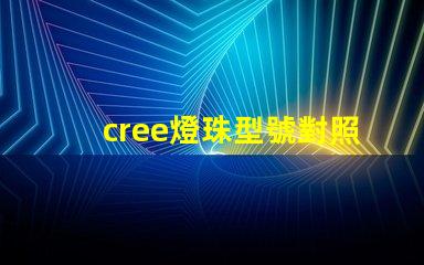 cree燈珠型號對照表 cree燈珠型號和亮度